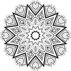 Floral Mandala Pattern Adult Coloring Page