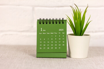 Hello, January. January 2025 planning calendar on your desktop.