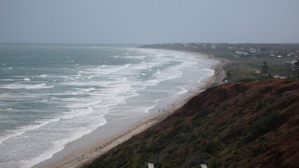 waves crashing on the beach