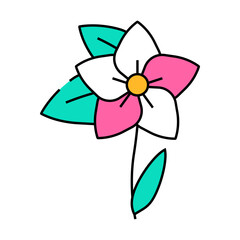 jasmine flower line icon vector. jasmine flower sign. isolated symbol illustration