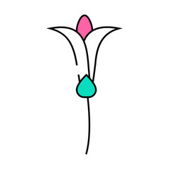 tuberose nature flower line icon vector. tuberose nature flower sign. isolated symbol illustration