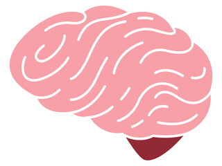 Brain mind human organ colored version anatomy science biology learning education design