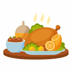 illustration of a meal of food