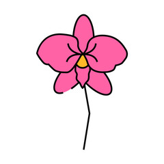 orchid aroma flower line icon vector. orchid aroma flower sign. isolated symbol illustration