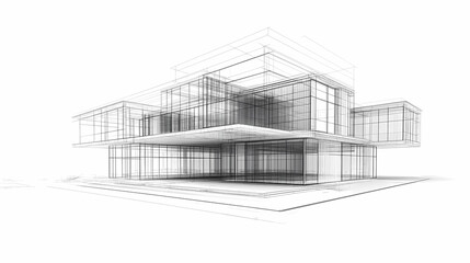 Fototapeta premium Continuous line simple house. One line illustration of housing,real estate,property. Single line vector illustration.