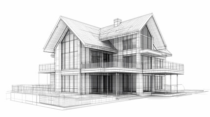 Continuous line simple house. One line illustration of housing,real estate,property. Single line vector illustration.