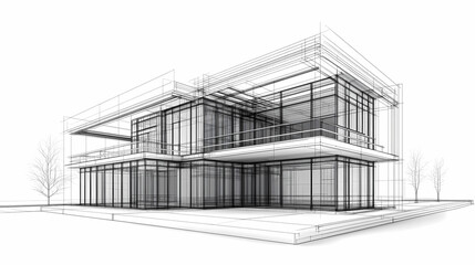 Continuous line simple house. One line illustration of housing,real estate,property. Single line vector illustration.