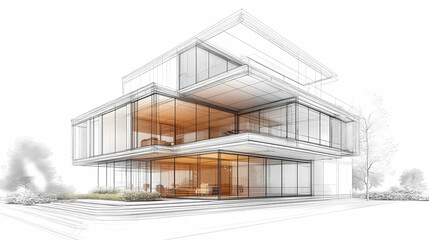 Continuous line simple house. One line illustration of housing,real estate,property. Single line vector illustration.