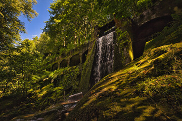 Wasserfall - Elbsandsteingebirge - Gebirge - Sächsische Schweiz - Deutschland - Sachsen - Gebirge...