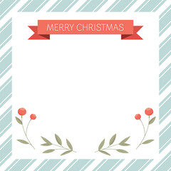 Merry Christmas decorated square frame graphic illustration have blank space. Seasonal greeting card template.