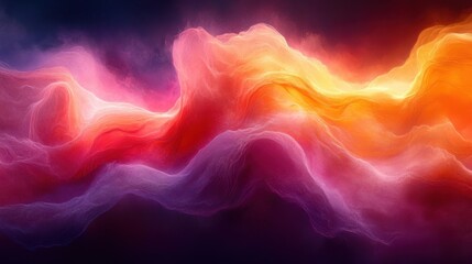 Obraz premium Abstract Dreamy Landscape with Swirling Hues of Orange, Pink, and Purple
