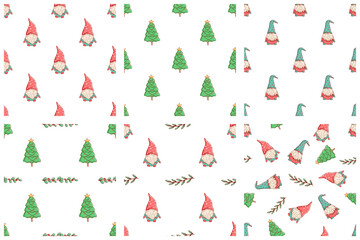 christmas doodle icons seamless pattern. cute christmas illustration