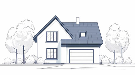 Continuous line simple house. One line illustration of housing,real estate,property. Single line vector illustration.