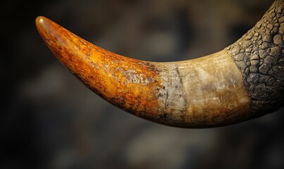 Naklejka premium Close up of a rhinoceros horn.