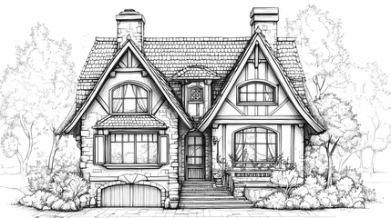 Continuous line simple house. One line illustration of housing,real estate,property. Single line vector illustration.