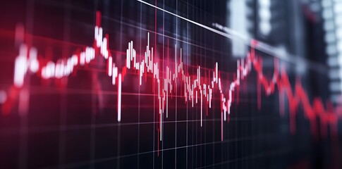 Red Line Chart Showing Market Downturn
