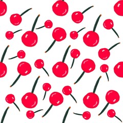 Cherry Fruit Seamless pattern Background. Cherry Fruit Motif Seamless Background. Cherry Fruit Pattern Seamless Design. Seamless Cherry Fruit Pattern