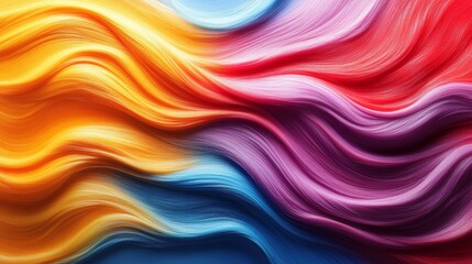 Obraz premium Vibrant abstract flowing waves of colorful paint, modern art texture