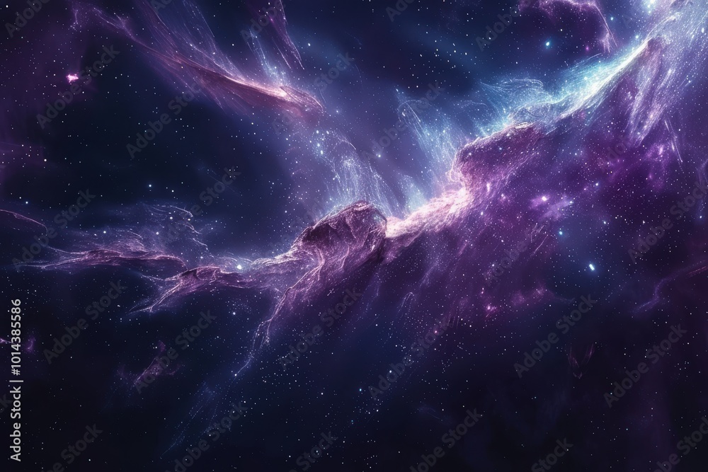 Wall mural a colorful space background with stars and clouds, generative ai image