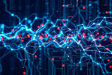 Abstract digital data lines glow in blue light, creating a futuristic technology concept wallpaper