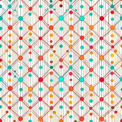 Abstract hand drawn geometric dotte seamless pattern of line and dot background, Wallpaper, Photo for post banner. Ai Generated