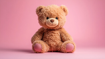 Obraz premium teddy bear with pink ribbon