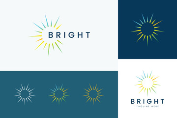 Bright Light Logo Sun Solar Energy Abstract Symbol Modern Business Startup