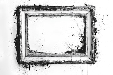 Grunge Textured Frame white background