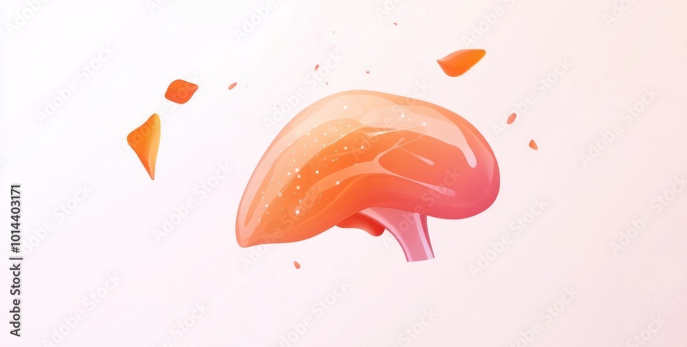 Canvas Prints A stylized, colorful representation of a brain with abstract shapes.