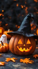 Naklejka premium Halloween concept background