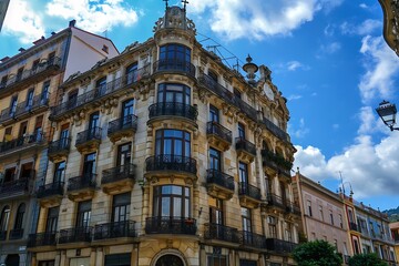 Fototapeta premium Facade of old buildings.
