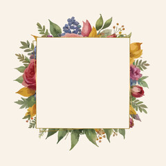 Flower botanical instagram frame post background