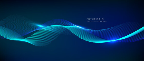 futuristic technology abstract background. Abstract futuristic curve digital line design.Modern futuristic design.Digital landscape pattern technology.Vector illustration. © Naphat