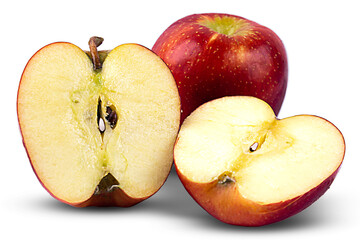 red apple with slice isolated