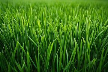 Green Grass Blades Closeup
