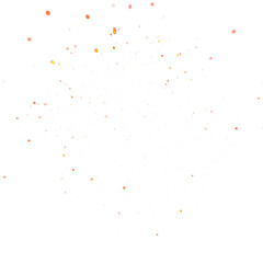 Abstract glowing orange dust particles, noise, and grain on a transparent background. Ideal for glow effects, cosmic illustrations, or adding texture and depth to space-themed designs