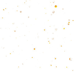 Abstract glowing orange dust particles, noise, and grain on a transparent background. Ideal for glow effects, cosmic illustrations, or adding texture and depth to space-themed designs