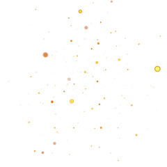 Abstract glowing orange dust particles, noise, and grain on a transparent background. Ideal for glow effects, cosmic illustrations, or adding texture and depth to space-themed designs