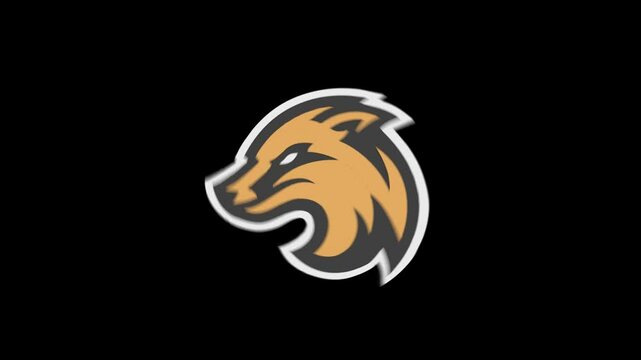 logo fox head, loop video