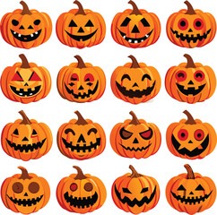 Halloween pumpkins set 