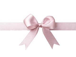 Pink Flowing Silk Ribbon on White Background - Isolated Transparent Design Element