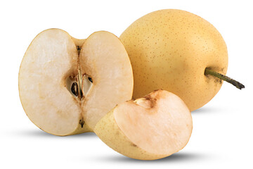 sliced pears isolated, pear