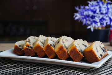 Banana Bread, Banana bread in plate, Delicious Banana Cake