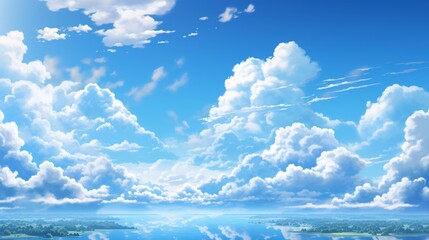 Obraz premium A clear blue sky with light, scattered clouds