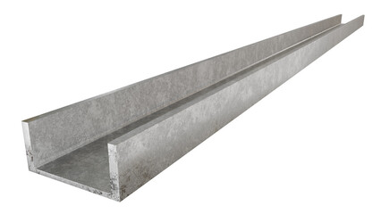 Cross-Section: The cross-section of the beam is characterized by its U-like shape, with two parallel flanges connected by a web.