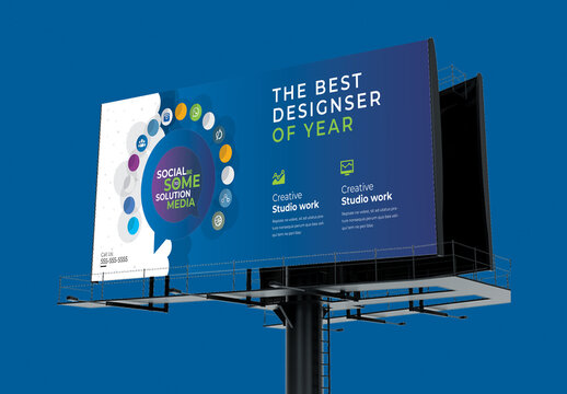 Social Media Billboard Sinage with Social Icons