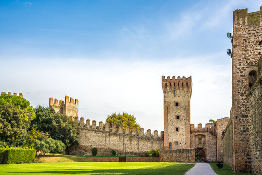 View at the castle in small town Este - Italy