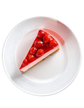 Cheesecakes with fresh strawberries and mint isolated on white background