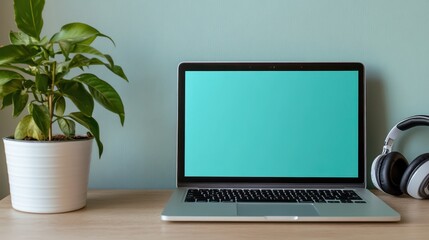 Fototapeta premium The Modern Workspace with Laptop