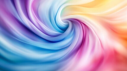 Fototapeta premium Vibrant Fabric Swirl, a mesmerizing blend of pastel colors gracefully intertwines, evoking fluidity and depth, reminiscent of soft silk dancing in the breeze.